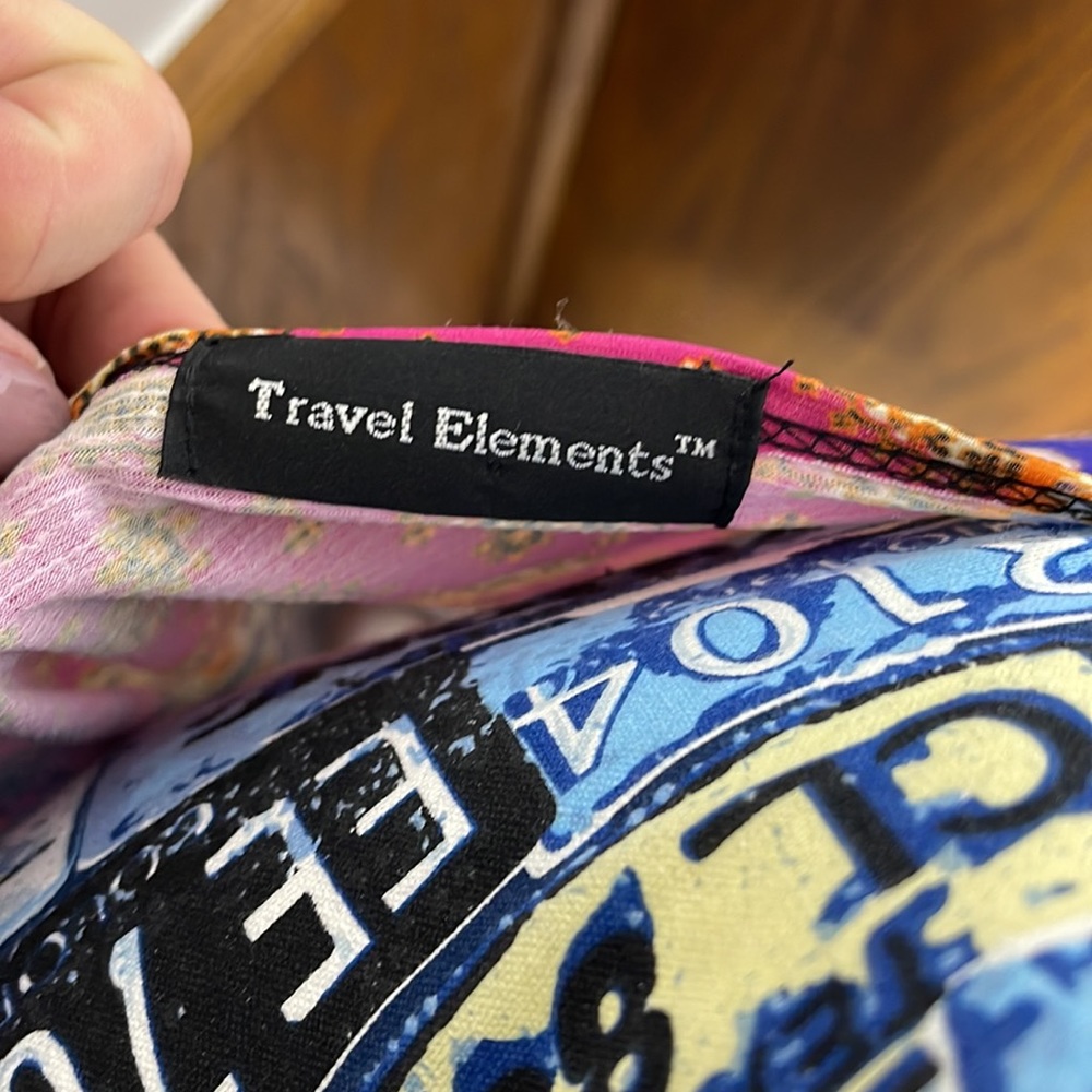 Travel Elements Patchwork Print Dress - image 3